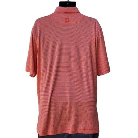 FootJoy Golf‎ Polo Men Sz L Striped Pink Embroidered DCC Athleisure - Picture 4 of 8